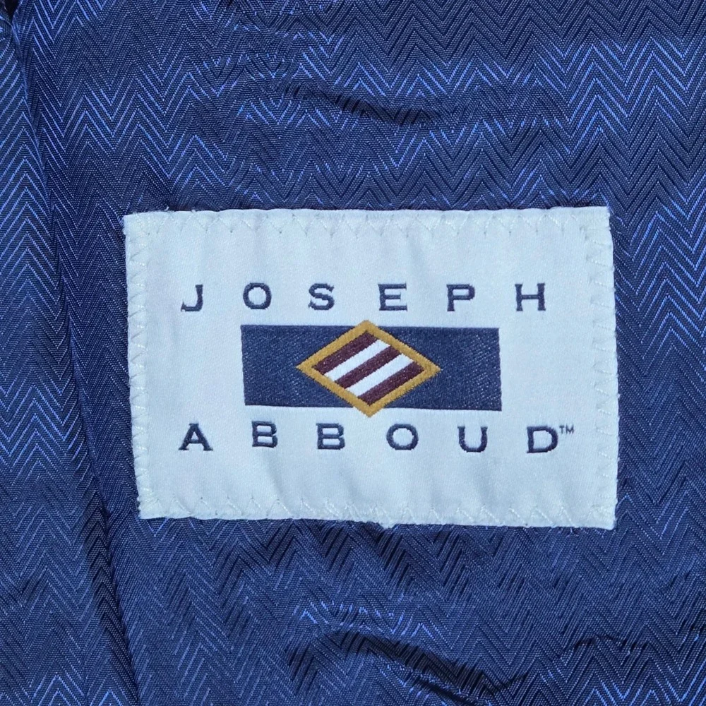 Joseph Abboud Mens Navy Blue Double Breasted Wool Blazer Suit Jacket Sport Coat